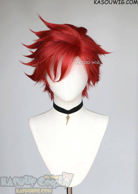 SK8 the Infinity Reki Kyan red side-parted spiky wig