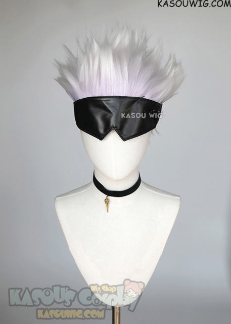 Jujutsu Kaisen Gojo Satoru spiky short light violet silver ombre cosplay wig