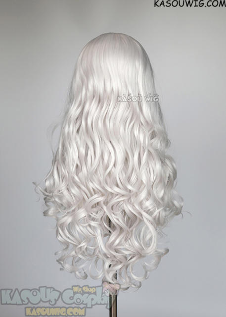 L-1 / KA002 silver white 75cm long curly wig