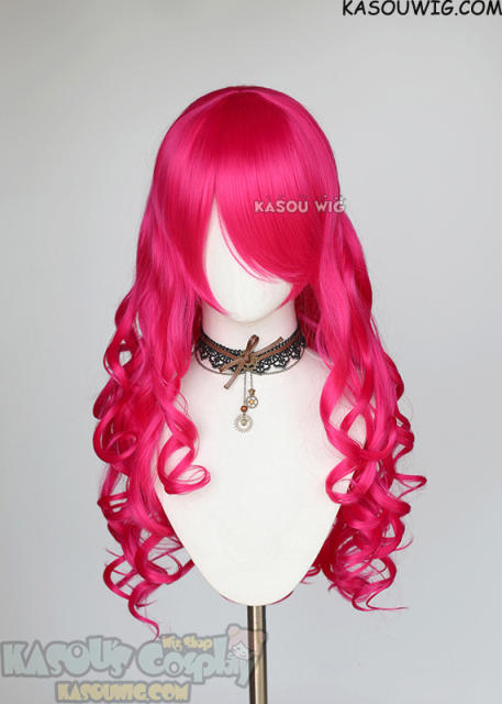 L-1 / KA038 Raspberry rose 75cm long curly wig