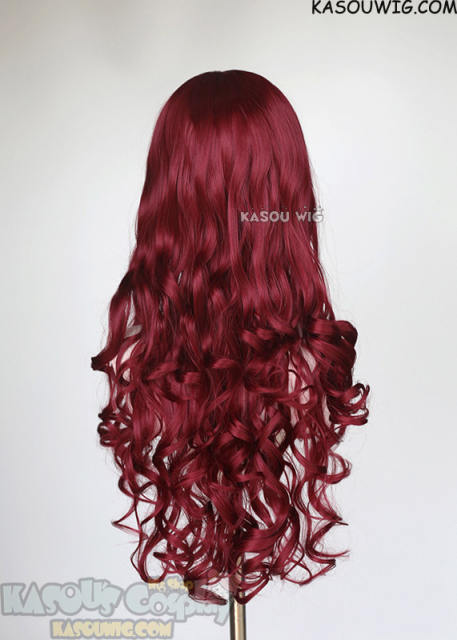 L-1 / KA043 Carmine red 75cm long curly wig