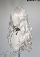 L-1 / KA002 silver white 75cm long curly wig