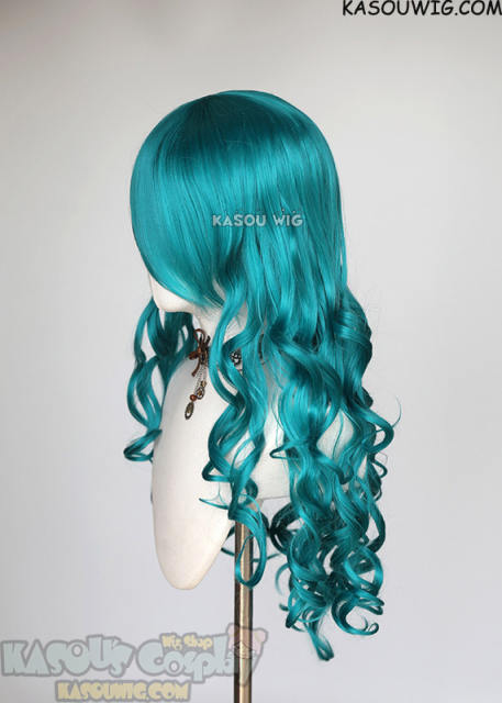 L-1 / KA063 pine green 75cm long curly wig