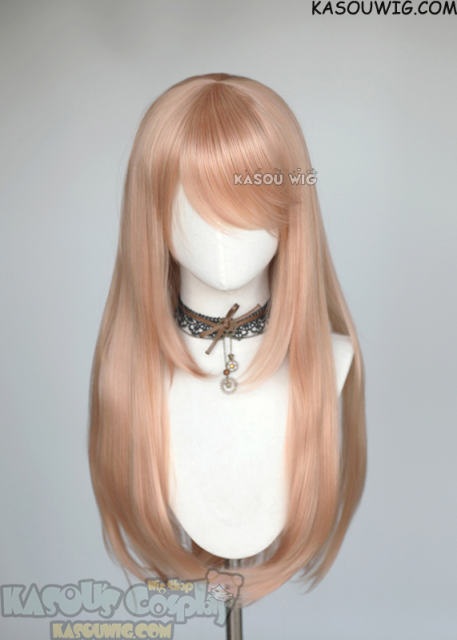 Blast of Tempest / Zetsuen no Tempest Kusaribe Hakaze  L-2 / SP20 peach pink 75cm long straight wig . Hiperlon fiber