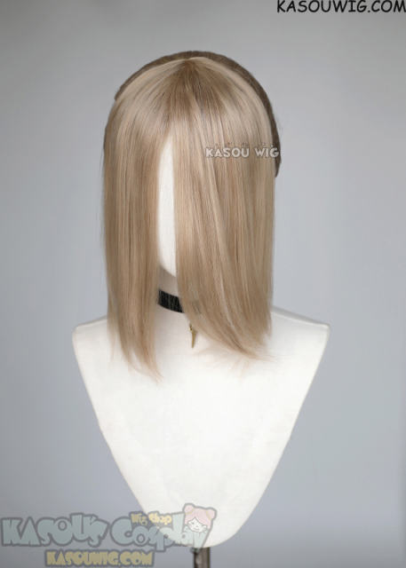 S-3 / KA015 ash blonde ponytail base wig with long bangs