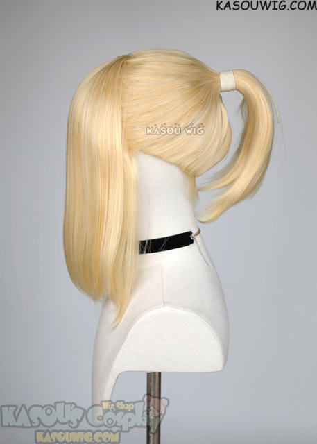 S-3 / KA008 yellow blonde ponytail base wig with long bangs.