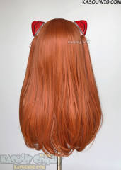 Neon Genesis Evangelion EVA Asuka Langley 70cm long straight orange wig with pigtails