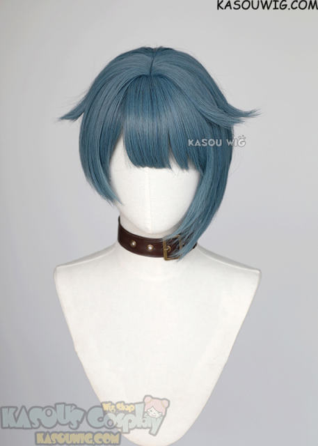 Genshin Impact Xingqiu grayish blue bob wig