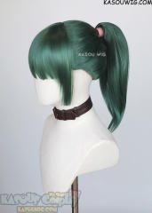 Jujutsu Kaisen Maki Zenin green ponytail wig with blunt cut bangs