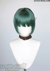 Jujutsu Kaisen Maki Zenin green ponytail wig with blunt cut bangs