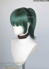 Jujutsu Kaisen Maki Zenin green ponytail wig with blunt cut bangs