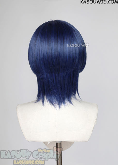 Genshin Impact Scaramouche black blue mixed bob wig