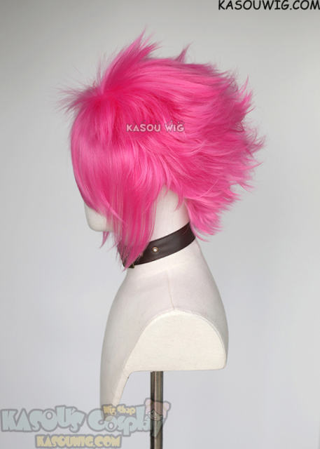 S-5 KA035 31cm/12.2" short  deep pink spiky layered cosplay wig