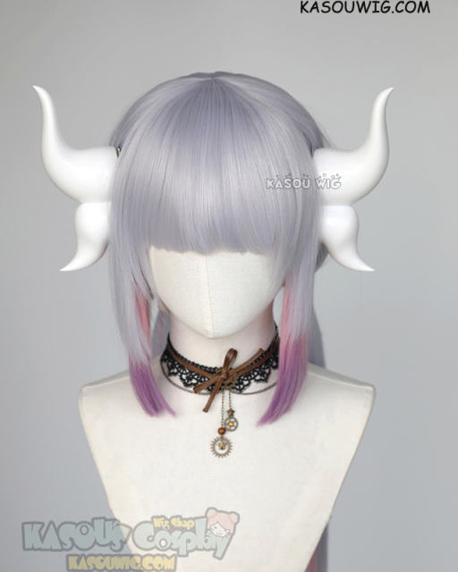 Kobayashi san Chi No Maid Dragon Kanna Kamui silver purple ombre pigtails wig