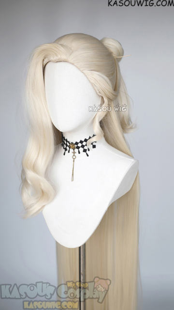 Genshin Impact La Signora 120cm long blonde wig with clip-on buns