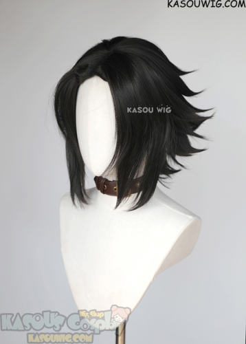 Shaman King Yoh Asakura thick middle parted deep brown wig