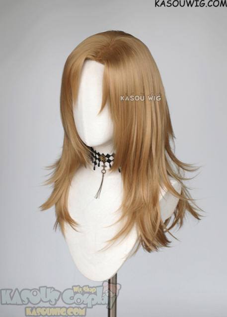 Shaman King Anna Kyoyama thick side parted layered wig. 55cxm