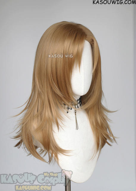 Shaman King Anna Kyoyama thick side parted layered wig. 55cxm