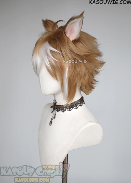 Genshin Impact Gorou short light brown wig with ears