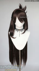 Genshin Impact Beidou 100cm long brown pre-styled wig with a bun