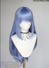 L-2 / KA055 cornflower blue 75cm long straight wig