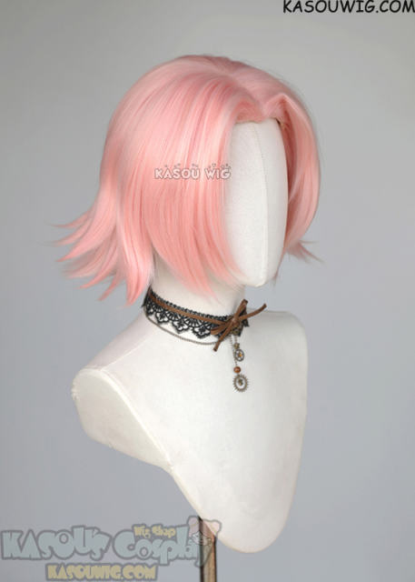 Naruto Haruno Sakura pastel pink pre-styled middle parted wig