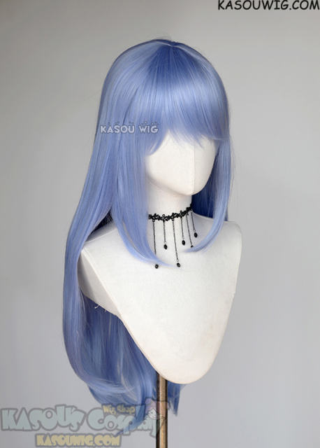 L-2 / KA055 cornflower blue 75cm long straight wig