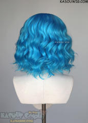 S-4 / KA047 blue loose beach waves lolita wig with bangs 35cm