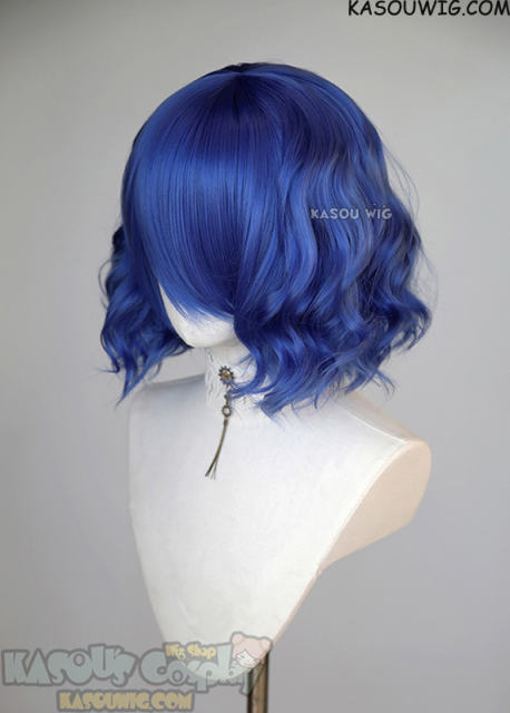 S-4 / KA050 royal blue loose beach waves lolita wig with bangs 35cm
