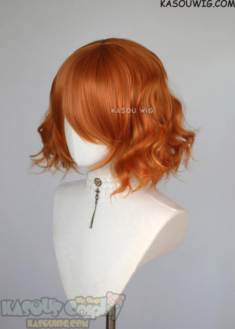 S-4 / KA021 burnt orange loose beach waves lolita wig with bangs 35cm