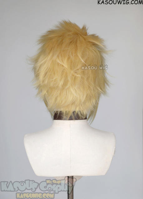 S-5 KA010 31cm/12.2" short light yellow blonde spiky layered cosplay wig