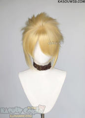 S-5 KA010 31cm/12.2" short light yellow blonde spiky layered cosplay wig
