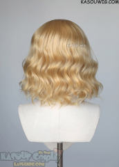 S-4 / KA011 Honey Butter Blonde loose beach waves lolita wig with bangs 35cm