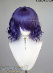 S-4 / KA057 cool purple loose beach waves lolita wig with bangs 35cm