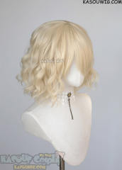 S-4 / SP17 light cream blonde loose beach waves lolita wig with bangs 35cm