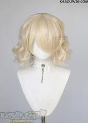 S-4 / SP17 light cream blonde loose beach waves lolita wig with bangs 35cm