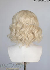 S-4 / SP17 light cream blonde loose beach waves lolita wig with bangs 35cm