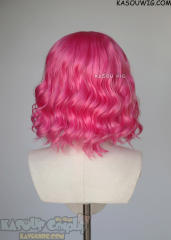 S-4 / KA035 deep pink loose beach waves lolita wig with bangs 35cm