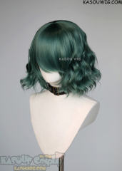 S-4 / KA065 dark olive green loose beach waves lolita wig with bangs 35cm