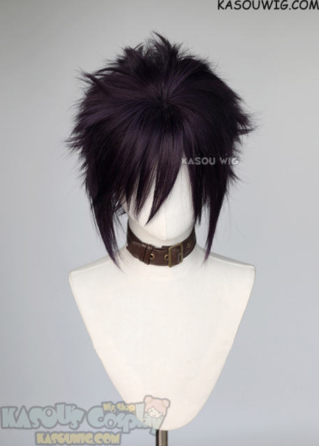 S-5  SP31 31cm/12.2" short deep purple spiky layered cosplay wig