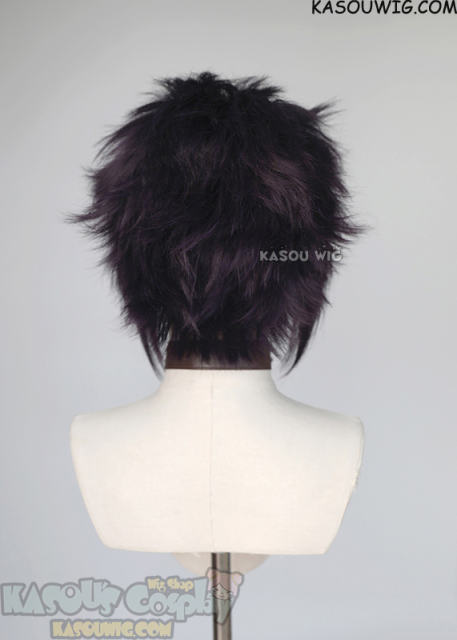 S-5  SP31 31cm/12.2" short deep purple spiky layered cosplay wig