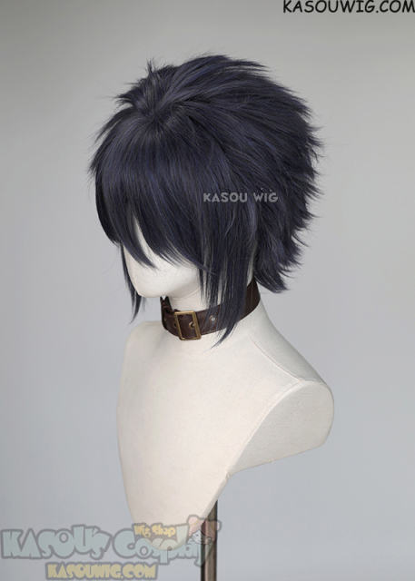 S-5  SP03 31cm/12.2" short deep blue spiky layered cosplay wig