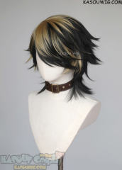 Tokyo Revengers Hanemiya Kazutora flippy black wig with blonde highlights