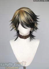 Tokyo Revengers Hanemiya Kazutora flippy black wig with blonde highlights
