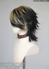 Tokyo Revengers Hanemiya Kazutora flippy black wig with blonde highlights