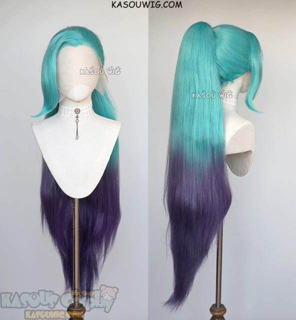 Lace Front >>> League of Legends LOL Seraphine K/DA More ALL OUT blue purple wig
