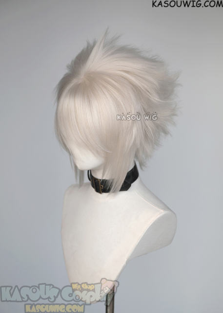 S-5 SP05 31cm/12.2" short pearl white spiky layered cosplay wig