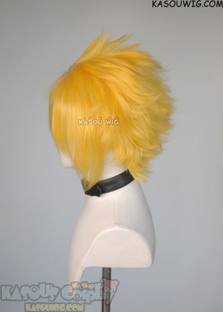 S-5 SP35 31cm/12.2" short bright yellow spiky layered cosplay wig
