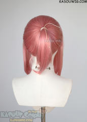 S-3 / KA036 rose pink ponytail base wig with long bangs.