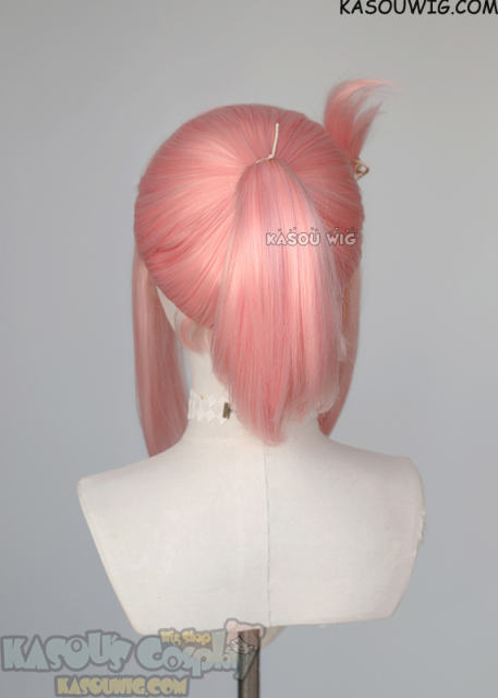 S-3 / KA033 light pink  ponytail base wig with long bangs.